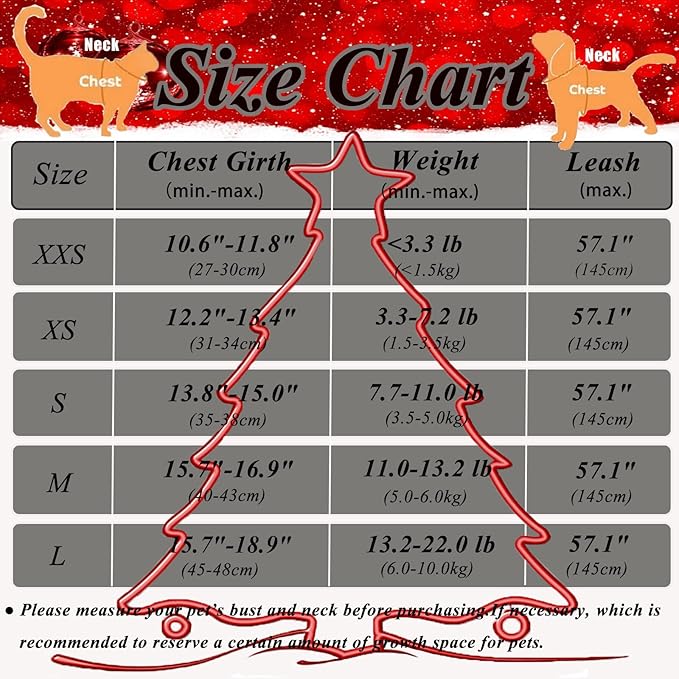 Cat Leashes and Harnesses for Walking,Breathable Soft Kittens Vest for Cats Dogs, Kitten Harness Escape Proof with Bell and Bow-Knot Decoration Christmas (Black-White, L)