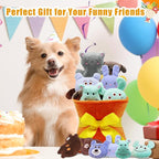 Squeaky Dog Toys, 11 Pcs Interactive Dog Plush Toy Collection in Flower Bouquet Packaging,10 Adorable Animal Plushies for Endless Play & Training