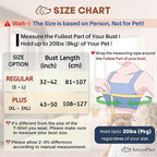 Dog Carriers for Small Dogs, Front Facing Dog Sling Carrier, Hands Free Cat Carrier, Size Adjustable, Reducing Back Pain, Premium Cotton, Safe and Soft Dog Carrier (Plus, Beige)