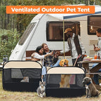 2-in-1 Pop Up Cat Playpen, Detachable into 2 Separate Pens with Additional Doors, Assembly-Free Portable Dog Crates Pet Pen Tent Kennel Kitten Puppy Enclosure Cage Indoor Outdoor Foldable Condo(M)