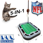 Pets First Cat Scratcher NFL Chicago Bears Football Field CAT Scratcher Toy with Catnip Filled Plush Football Toy & Feather Cat Toy Hanging & Jingle Bell Interactive Ball Cat Chasing 5-in-1 Kitty Toy