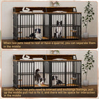 XXL Dog Crate Furniture for 2 Dogs, Extra Large Double Dog Cage Large Breed, Thick Wooden Dog Crate with Storage Rack, 72 Inch Double Dogs House Sturdy Dog Kennel with Removable Divider