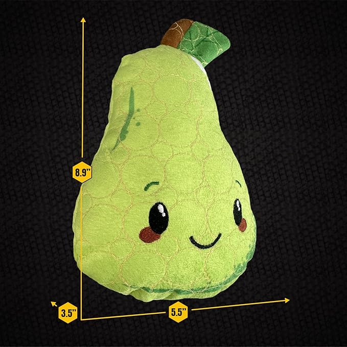 Bite Force -Durable & Strong Dog Toy Mr. Pear with Squeaker, Kevlar-Reinforced for Aggressive Chewers for Small Medium Large Dogs - Green.