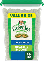 Greenies Feline Smartbites Healthy Indoor Cat Treats, Tuna Flavor, 16 oz. Tub
