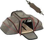 Petsfit 2 Side Expandable Pet Carrier Dog Carrier Cat Carrier for 2 Cats, 19" Lx 12" Wx 12" H, with Soft Cushion, Built-in Safety Rope, Pockets, Fit for Car Travel