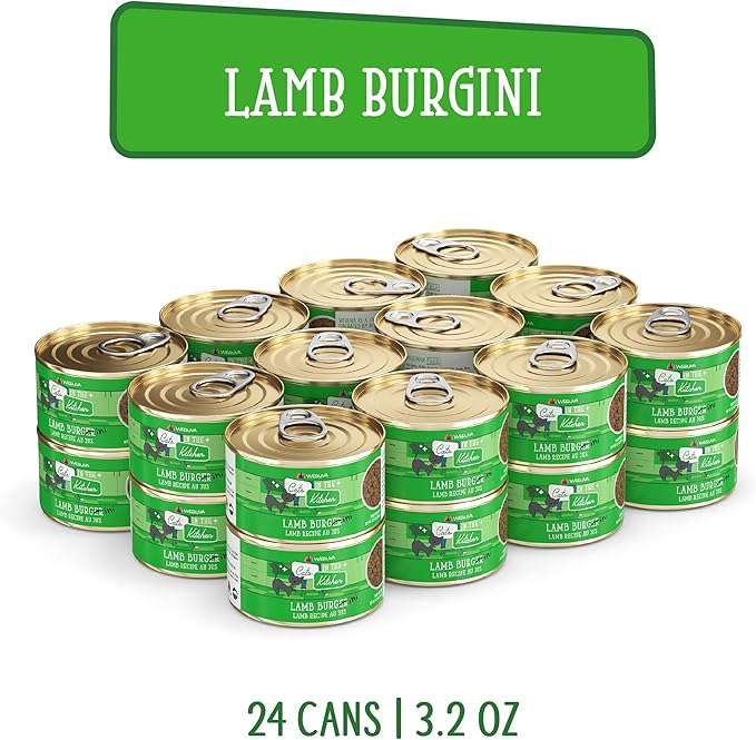 Weruva Cats in The Kitchen, Lamb Burger-ini with Lamb Au Jus Cat Food, 3.2oz Can (Pack of 24)