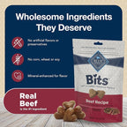 Blue Buffalo Bits Soft Dog Treats for Training, Made With Natural Ingredients & Enhanced with DHA, Beef Recipe, 11-oz Bag