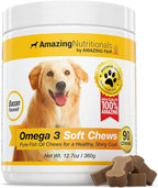 Amazing Omega 3 for Dogs - Omega 3 Fish Oil for Dogs Supplement for Itchy Skin Relief for Dry Skin and Hot Spots and Shedding Coat with EPA and DHA Fatty Acids - 90 Bacon Soft Chews