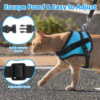 PUPTECK Cat Harness and Leash Set Escape Proof, Adjustable Reflective Kitten Jacket Easy Control, Pet Vest Harness for Cats Small Dogs Puppies Walking and Travel