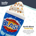 Huxley & Kent Funny Dog Toy w/Squeaker – Power Plush Squeaky Dog Toys for Small, Medium & Large Dogs – Soft Stuffed Animal for Indoor Play & Fetch - Arctic Blast Treat, Large