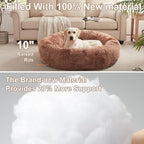 45 inches Donut Dog Bed for Extra Large Dogs,Calming Fluffy Round Jumbo Pet Bed with Removable & Washable Cover, Fits up to 150 lbs Pets (Tie-dye Brown,XL)