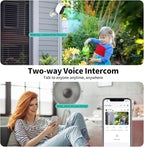 2K UHD Smart Wireless Security Camera Indoor/Outdoor,Battery Powered WiFi Camera with Color Night Vision, Motion Detection, 2-Way Audio, Weatherproof, Cloud/SD Storage for Home Security (2.4GHz Only)