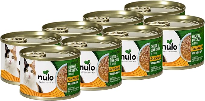 Nulo Real Shreds with Organ Meat Wet Canned Cat Food, Chicken & Duck, 6.0 Ounce, 8 Cans