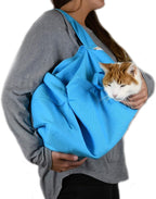 Cozy Comfort Carrier - Large Light Blue Cat Carrier and Cat Restraint Bag for Medication Administration, Grooming, Vet Visits, Dental Care, and Nail Trimming