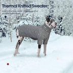 IECOii Dog Sweaters For Medium Dogs Girl Boy,Holiday Knit Doggy Sweatshirt with Sleeve,Turtleneck Thick Warm Dog Sweaters for Winter,Pullover Knitwear for French Bulldog,Boston Terrier (Light Grey, L)