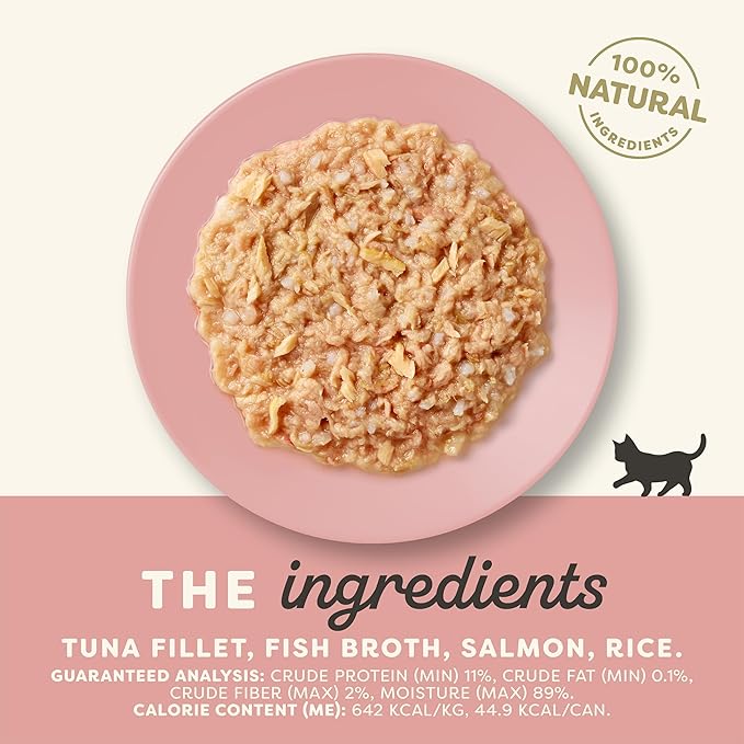 Applaws Natural Wet Kitten Food, Limited Ingredient, Grain-Free, Protein with No Artificial Additives, Tuna Fillet & Salmon in Broth (24 x 2.47oz Cans)