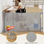 138 Inch Reinforced Retractable Baby Gates Extra Wide, Uamector Mesh Baby Gate or Dog Gate,Toddler Pet Retractable Gate Adjustable Length for Large Openings Stairs Doorways Hallway Indoor Outdoor