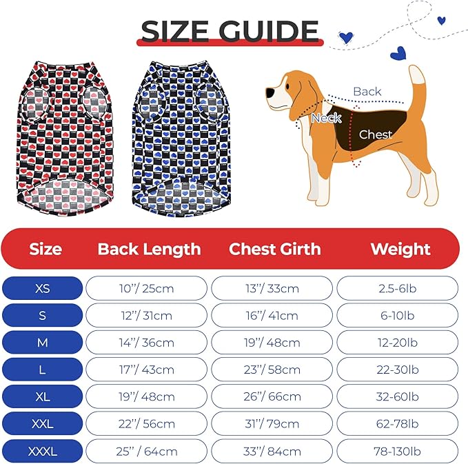 Dog Cooling Vest, Quick Dry Dog Summer Clothes Pet Vest Puppy Shirts, Sleeveless Dogs Cooling T-Shirts for Small Medium Large (Red Heart+Blue Heart, M)