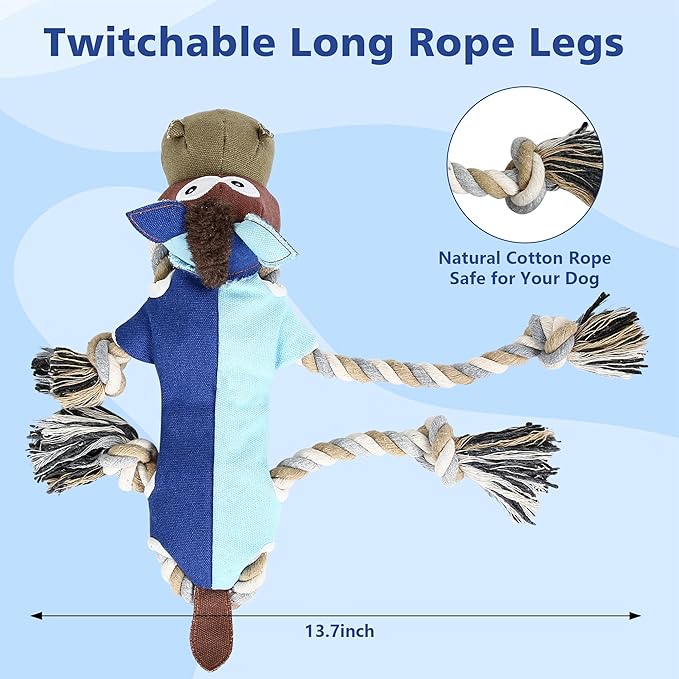 IOKHEIRA Dog Toys for Aggressive Chewers,Tough Indestructible Dog Toys,Squeaky Toys for Large Dogs,Durable Dog Chew Toys (Navy Blue)