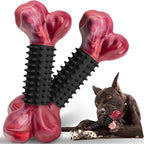 Apasiri Dog Toys for Aggressive Chewers with Bacon Flavor: 8" Indestructible Chew Bones for Large Breeds, Tough Nylon & Rubber Dog Toys Keep Them Busy, Interactive Play - 2-Pack