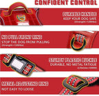 AUROTH Tactical Dog Harness for Large Dogs No Pull Adjustable Pet Harness Reflective K9 Working Training Easy Control Pet Vest Military Service Dog Harnesses Red S