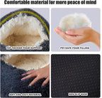 Calming Dog Beds & Cat Cave Bed with Hooded Cover,Washable Round Beds for Small Medium Pets,Anti-Slip Faux Fur Fluffy Coved Bed,Comfortable Warming Pet Bed(20 * 20inch,Dark Gray)