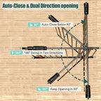 34-38.5 Inch Walk Through Baby & Dog Gate, No Drill Pressure Mounted, Expandable Safety Gate for Kitchen & Living Room, Black Metal with Extension Kit