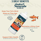 Alaska Naturals Wild Alaskan Salmon Fish Oil Supplement for Dogs Skin and Coat with EPA DHA Omega 3 Fatty Acids Liquid Food Topper 15.5 oz. Pump