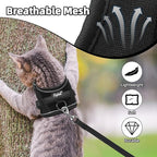 PUPTECK Cat Harness and Leash Set Escape Proof, Adjustable Reflective Kitten Jacket Easy Control, Pet Vest Harness for Cats Small Dogs Puppies Walking and Travel