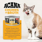 ACANA Chunks in Broth Wet Cat Food Chicken & Tuna Recipe 5.5oz Cans (6 Count)