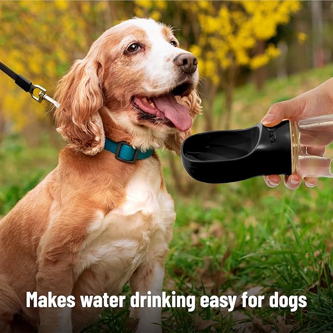 Mr. Pen- Dog Water Bottle, 19 oz, Large, Black, Portable Dog Water Bottle Dispenser, Not Dishwasher Safe