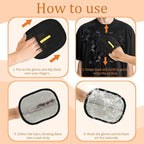 2pcs Cat&Dog Pet Hair Removal Gloves with 1Pcs Gold Medium-Sized Comb Pet Grooming Electrostatic Gloves Cat&Dog Hair for Sofa Clothing Curtain Carpet