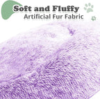 JOLLYVOGUE Dog & Cat Bed, Calming Anti-Anxiety Pet Bed for Small Dogs, Fluffy Donut Cushion for Small and Medium Pets (20")