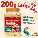 Wellix Cat Christmas Treats Freeze Dried for Cats&Dogs - High Protein Dog&Cat Food Topper 3 Ingredients Added (Cat Grass/Cranberry/Pumpkin) for Puppy or Kitten Treat 7.05oz