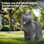 BRONZEDOG Leather Cat Collar with Removable Bells Non Breakaway Kitten QR Tag for Girl Boy (9" - 12" Cats/Mini Dogs, Purple & Gold)