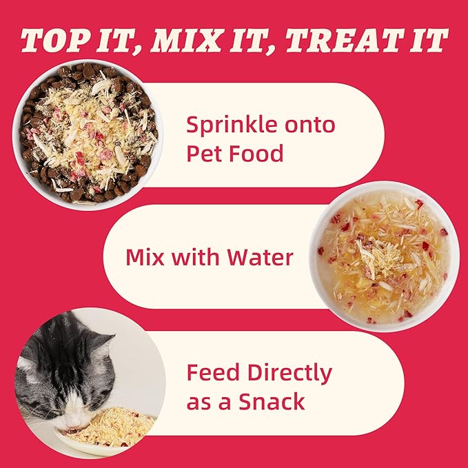 Wellix Dog & Cat Food Topper - Cranberry Treats Freeze Dried Egg Yolk & Chicken Flavor Low Calorie - Support Kidney Bladder & Urinary Health - Healthy Cat Treats for Indoor Cats