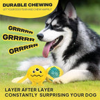 Fida Dog Chew Toys for Aggressive Chewers(3in1), Squeaky Dog Toys for Large Dogs, Interactive Dog Toys to Keep Them Busy, Dog Ball for Small, Medium and Large Dogs(Yellow)