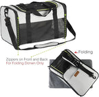 Cat Carrier - Portable Foldable Dog Pet Carrier, Soft-Sided Pet Bag up to 15 Lbs, Airline Approved Travel Puppy Carrier