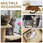 4 Pack Self Warming Cat Bed Pad Self Heating Cat Dog Mat with Fluffy Faux Fur Plush Cat Calming Bed Thermal Cat Mat Washable Pet Pad Anti Slip Bottom for Outdoor Indoor Pets (Camel,16" X 20")