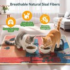 3-in-1 Sisal Cat Scratcher Mat 23.6x15.7 – Durable Scratch Rug Use for Floor & Wall with Adhesive Tape, Protects Couch, Carpet & Furniture, Anti-Slip, Pet-Safe for Indoor/Outdoor Cats, Pink Romance