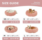 Lesure Calming Cat Beds for Indoor Cats - Cute Flower Pet Beds in Teddy Sherpa Plush, Donut Round Fluffy Puppy Bed, Non-Slip Extra Small Dog Bed Fits up to 15 lbs, Machine Washable, Pink 20"