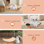Sisal Cats Scratcher Bed Shaped U, Beech Wood Scratching Pad Indoor cat Toy,Durable,Wooden Cat Furniture Protector, Scratch Post for Larges Cats Scratcher Lounge,Clawing and Play