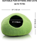 Woolygon Premium Wool Cat Cave Bed - Felt Cat Cave Handmade from 100% Merino Wool, Eco-Friendly Felt Cat Bed for Indoor Cats and Kittens