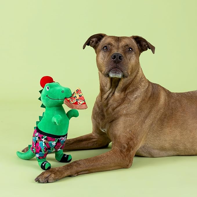 Fringe Studio Pizzasaurus REX Plush Dog Toy, Pet Shop Collection (314431)
