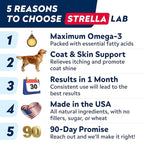 StrellaLab Wild Alaskan Salmon Oil for Dogs - Natural Omega 3 for Dogs & Cats, Itch & Allergy Relief, Skin & Coat Support - Fish Oil Liquid, EPA+DHA Fatty Acids for Hip&Joint, Immune&Heart Health 8 Oz