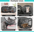 2-in-1 Cat Playpen, Pop Up Dog Pet Playpen for Indoor Outdoor Cats Enclosed, Portable Pet Playpen, Kitten Puppy Foldable Play Pen Cat Dog Tent Crate Cage Kennel(No Divider, Unified Space)