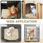 4 Pack Self Warming Cat Bed Pad Self Heating Cat Dog Mat with Fluffy Faux Fur Plush Cat Calming Bed Thermal Cat Mat Washable Pet Pad Anti Slip Bottom for Outdoor Indoor Pets (Camel,16" X 20")