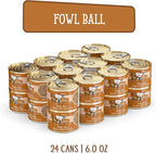 Weruva Cats in The Kitchen, Fowl Ball with Chicken & Turkey Au Jus Cat Food, 6oz Can (Pack of 24)