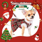 Dog Sweater Dress, Puppy Sweaters for Small Dogs Girl Winter Pet Clothes Outfit for Chihuahua Yorkie Teacup Cold Weather Red Plaid Cat Apparel Clothes (Small, Red)