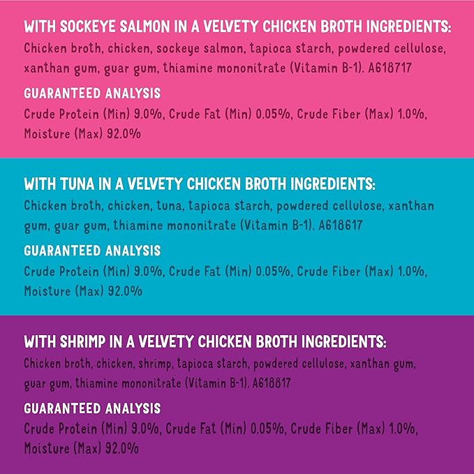 Friskies Purina Grain Free Wet Cat Food Lickable Cat Treats Variety Pack, Lil' Soups With Salmon, Tuna or Shrimp - (Pack of 30) 1.2 oz. Cups